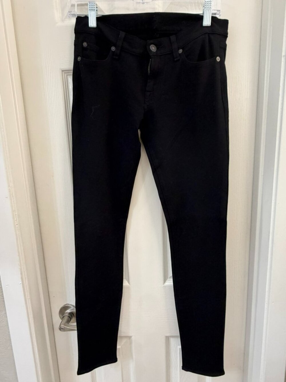 (7FAM) 7 For All Mankind Genevieve Women’s Black Skinny Pants - Size 25